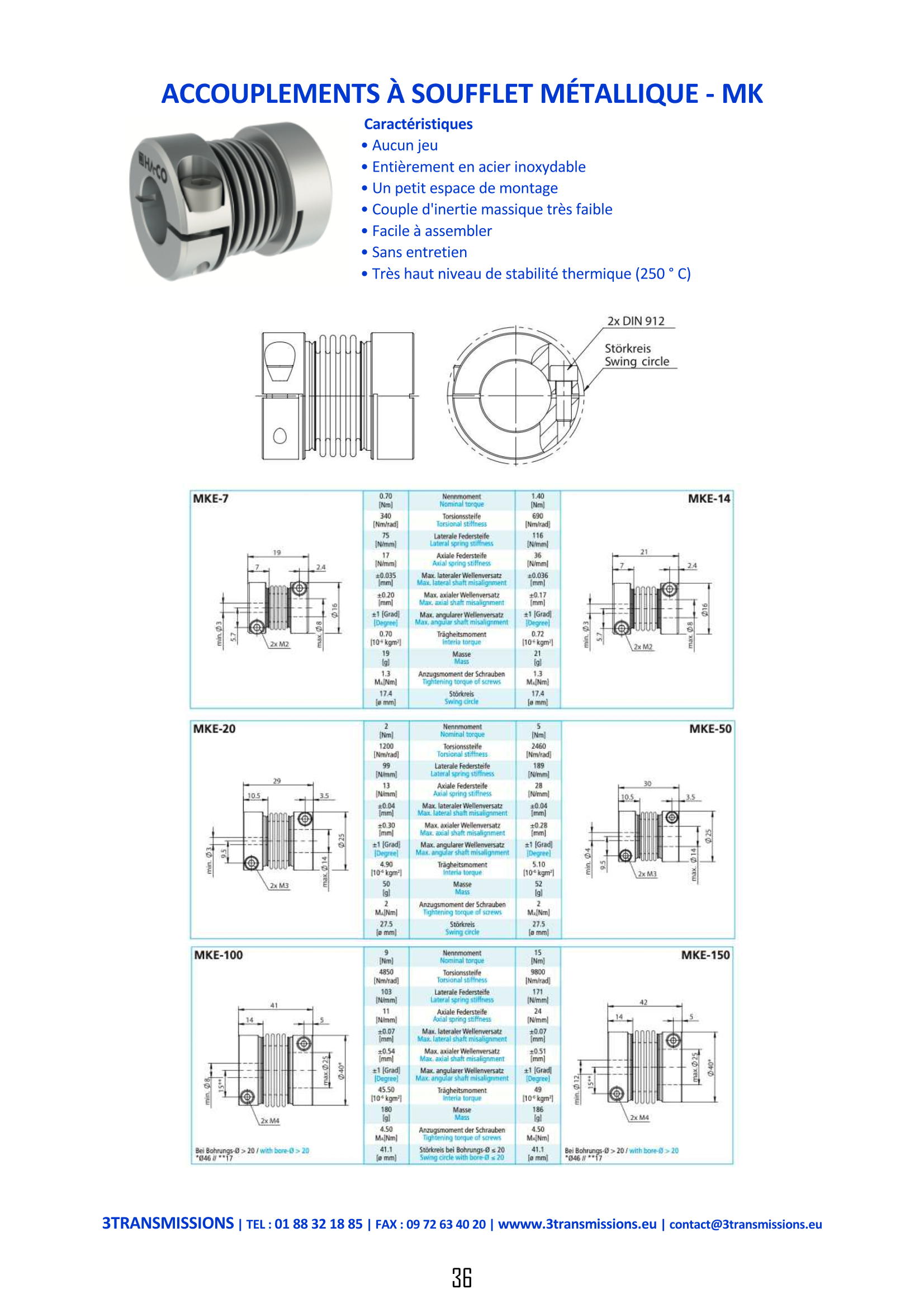 Page36 : Accouplement flexible à soufflet métallique — Accouplement