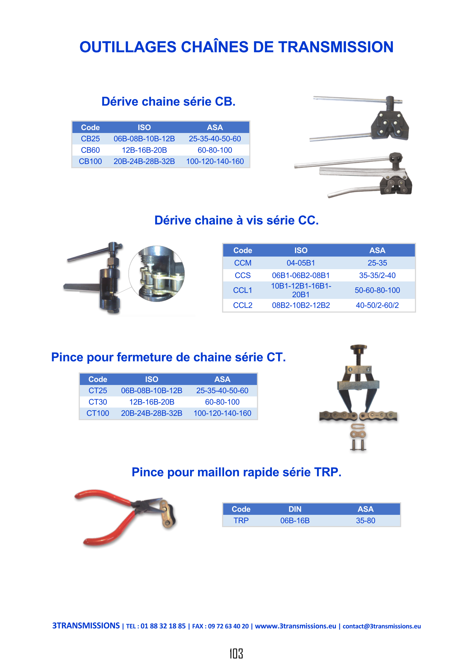 Page103 : Dériveur de chaine à rouleaux — Chaîne