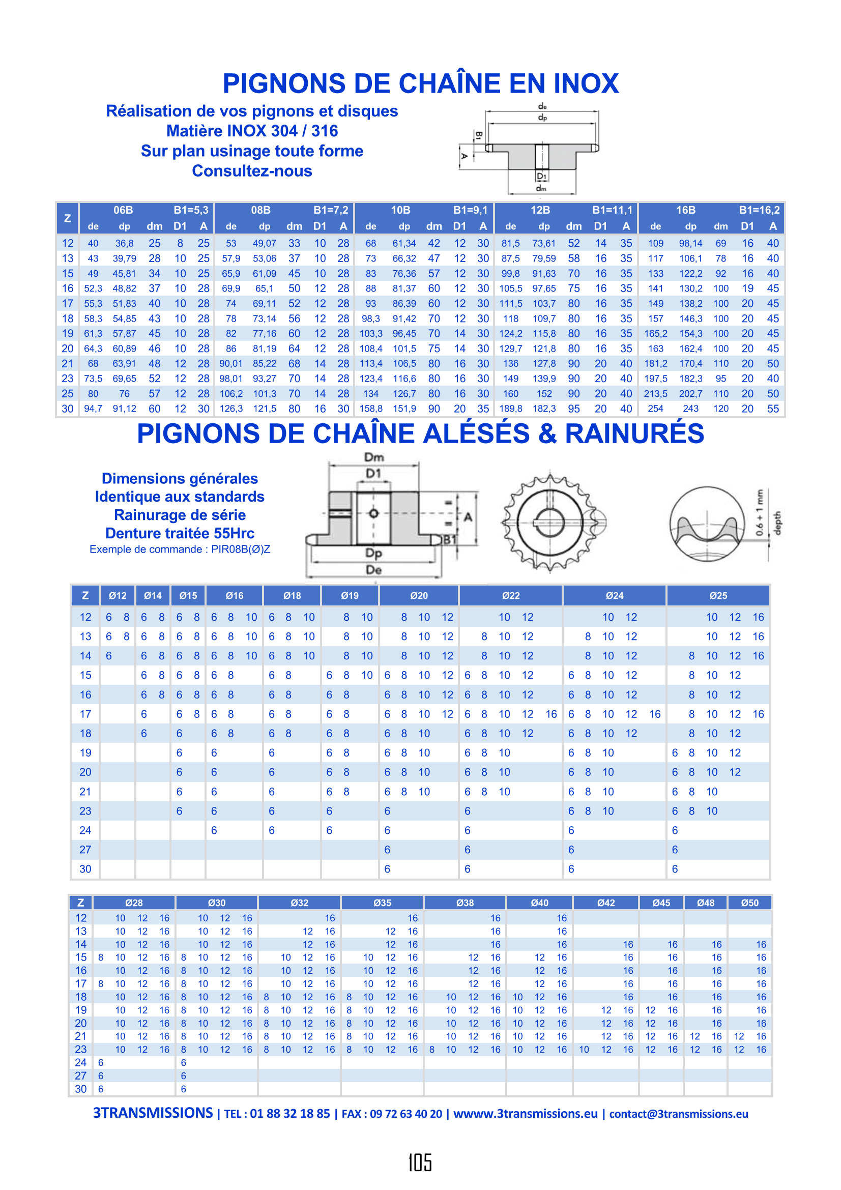 Page105 : Pignon à chaine inox — Composant