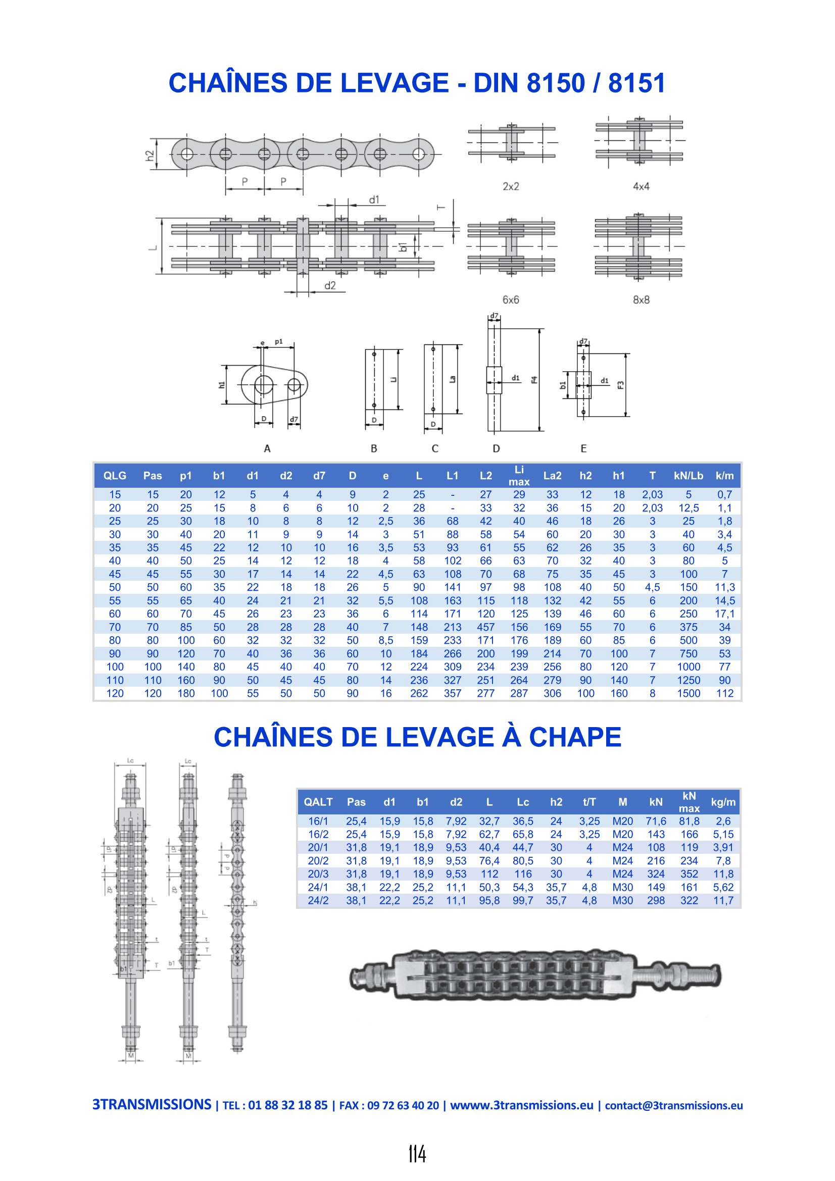 Page114 : Chaîne de lavage — Chaîne de levage