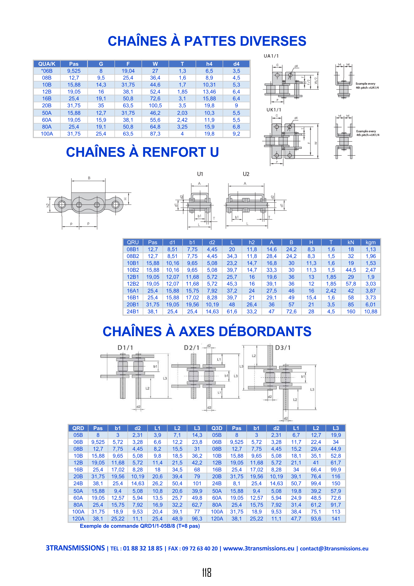 Page118 : Chaîne Renfort U pour convoyeur — Composant