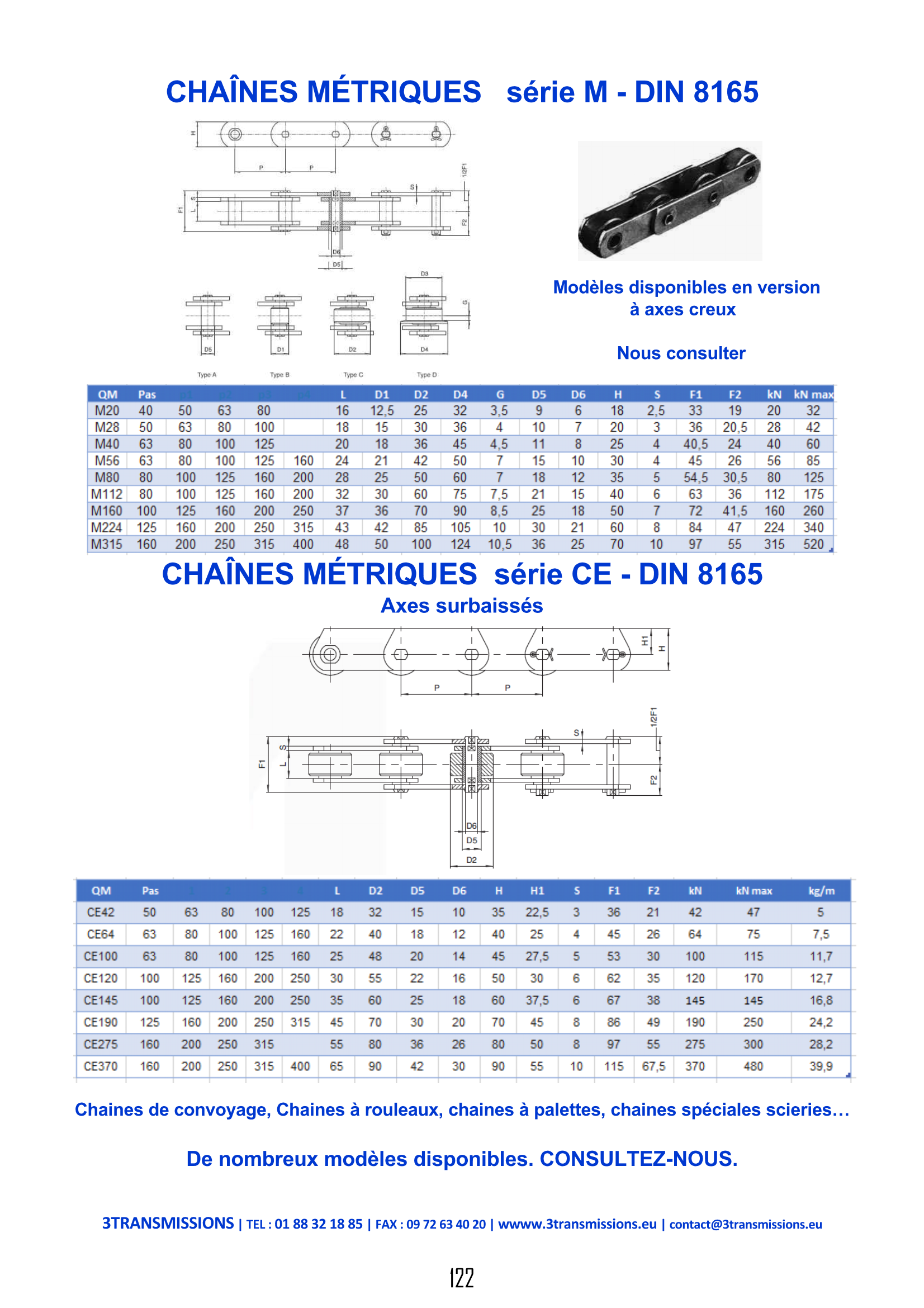 Page122 : Chaîne non standard à pas métrique série M — Composant