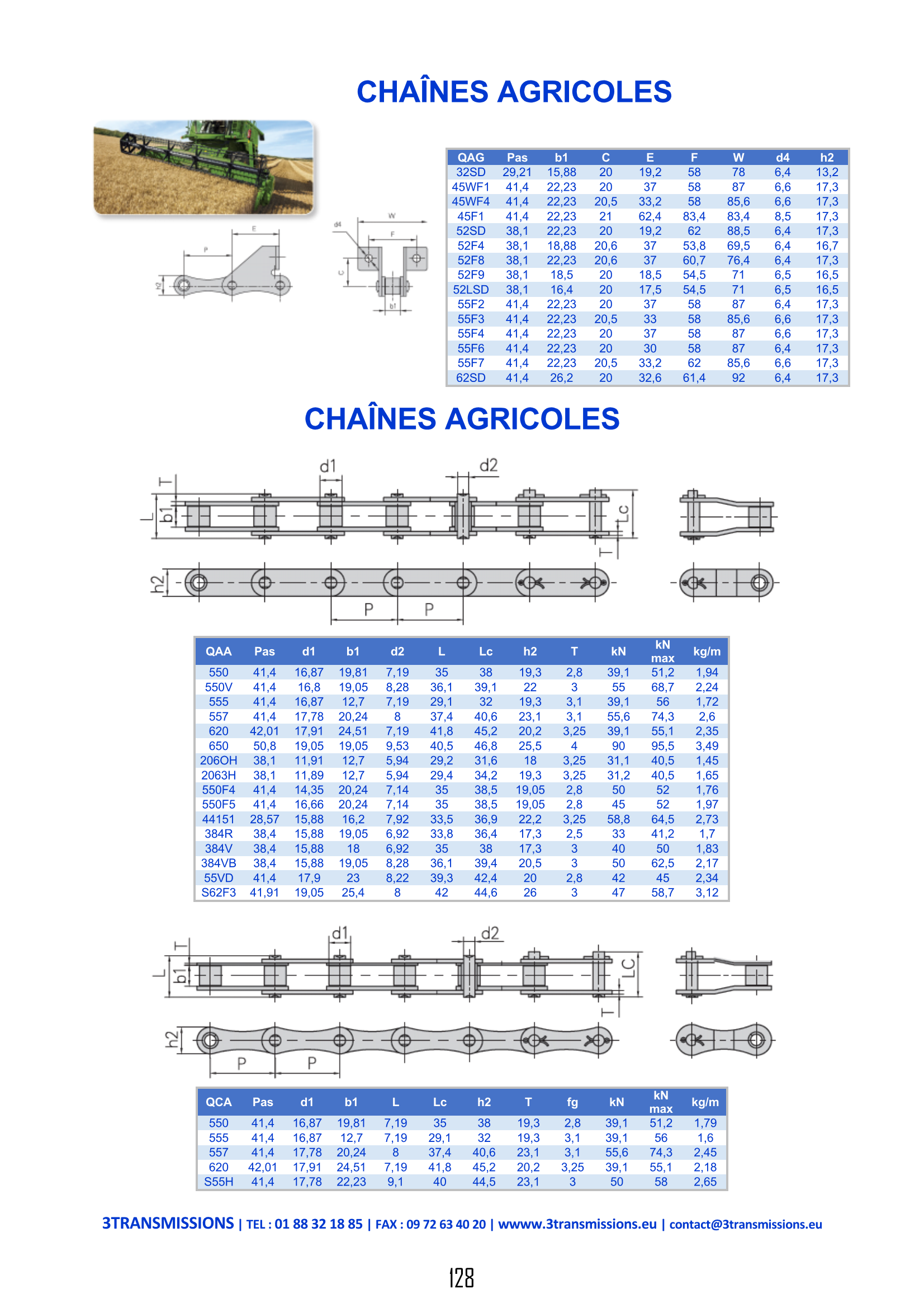 Page128 : Chaîne double pas agricole — Chaîne