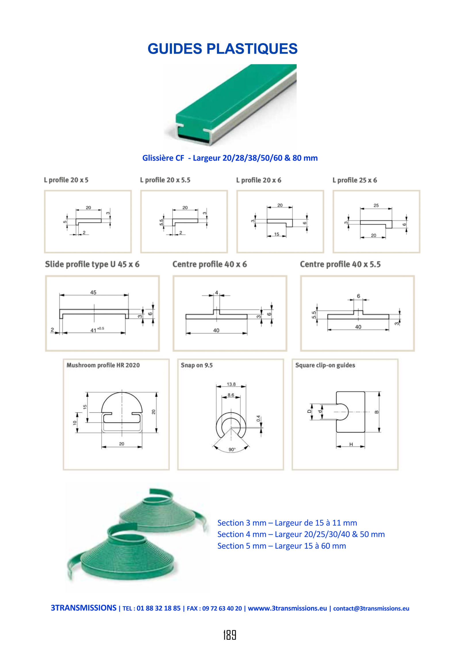 Page189 : Guide plastique pour convoyeur — Composant