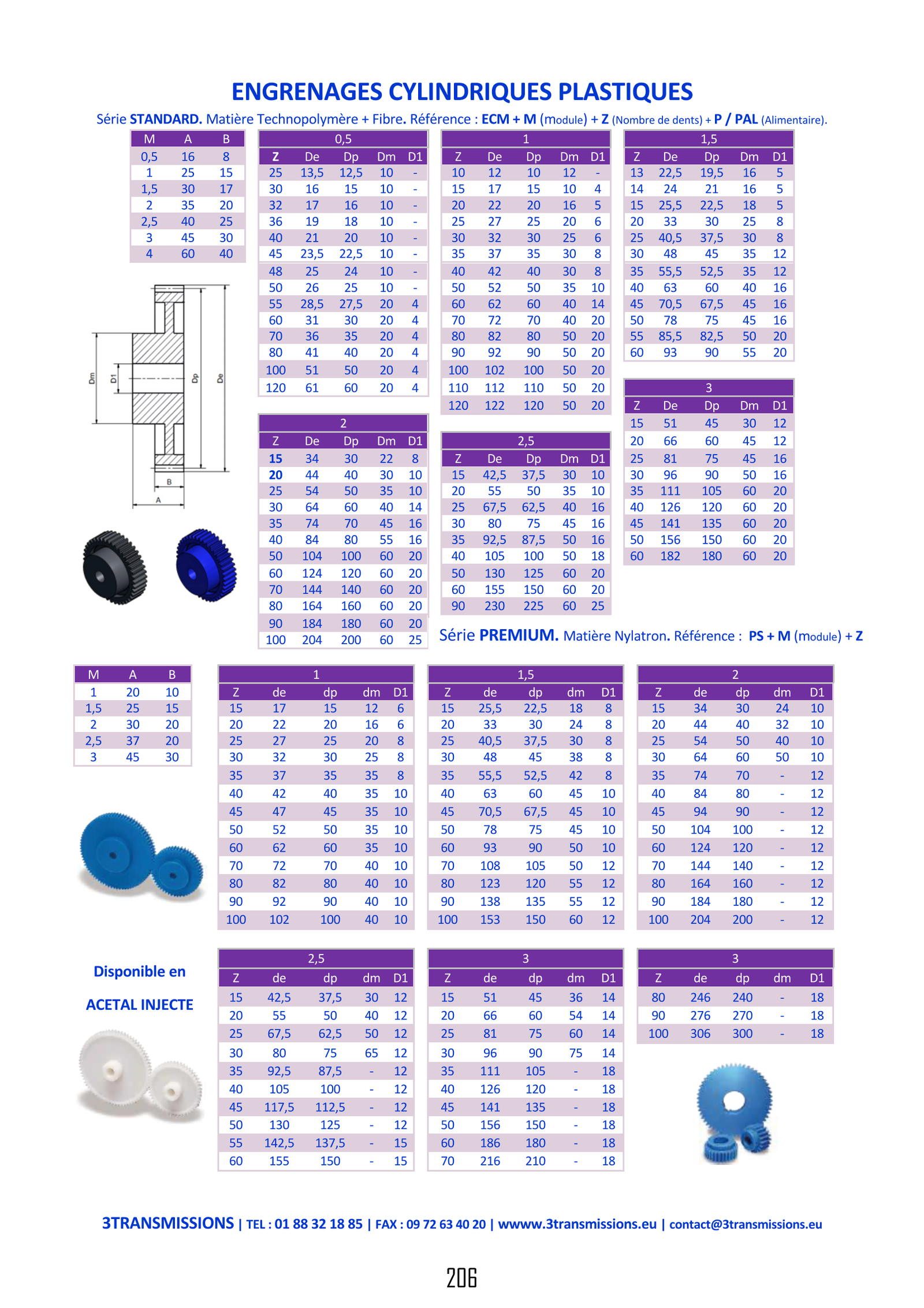 Page206 : Engrenage droit plastique — Composant