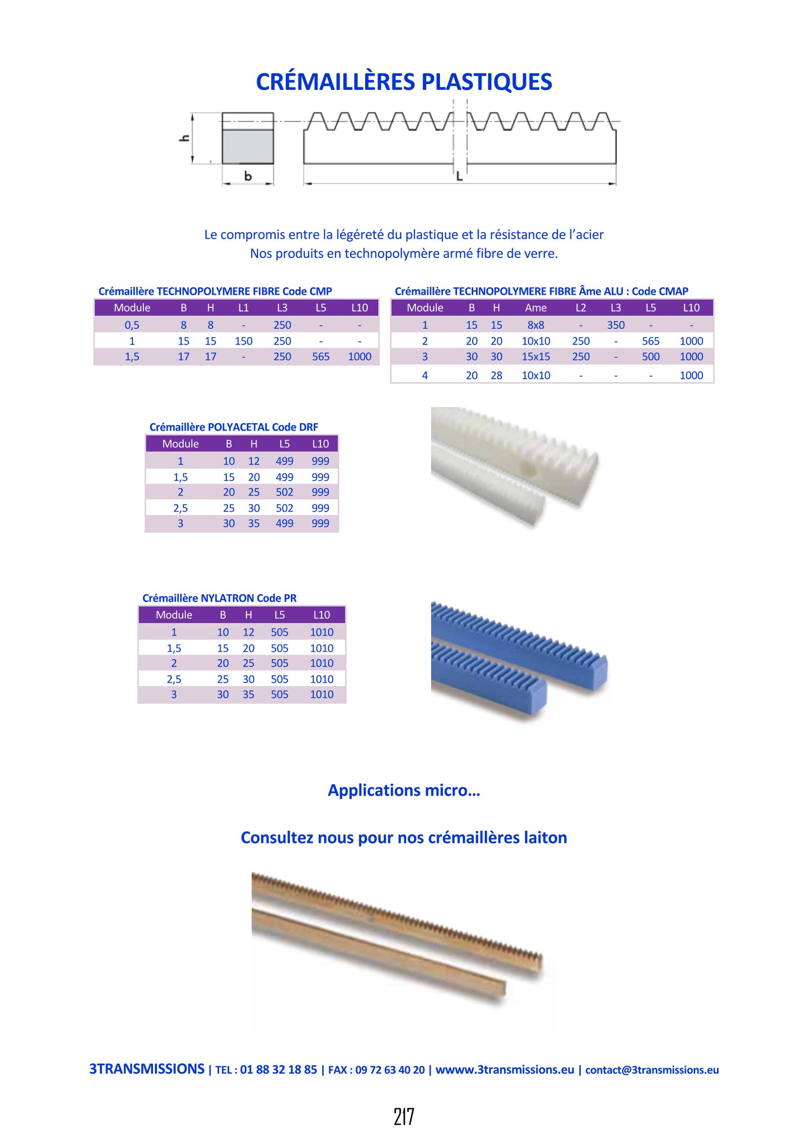 Page217 : Crémaillère en plastique — Crémaillère