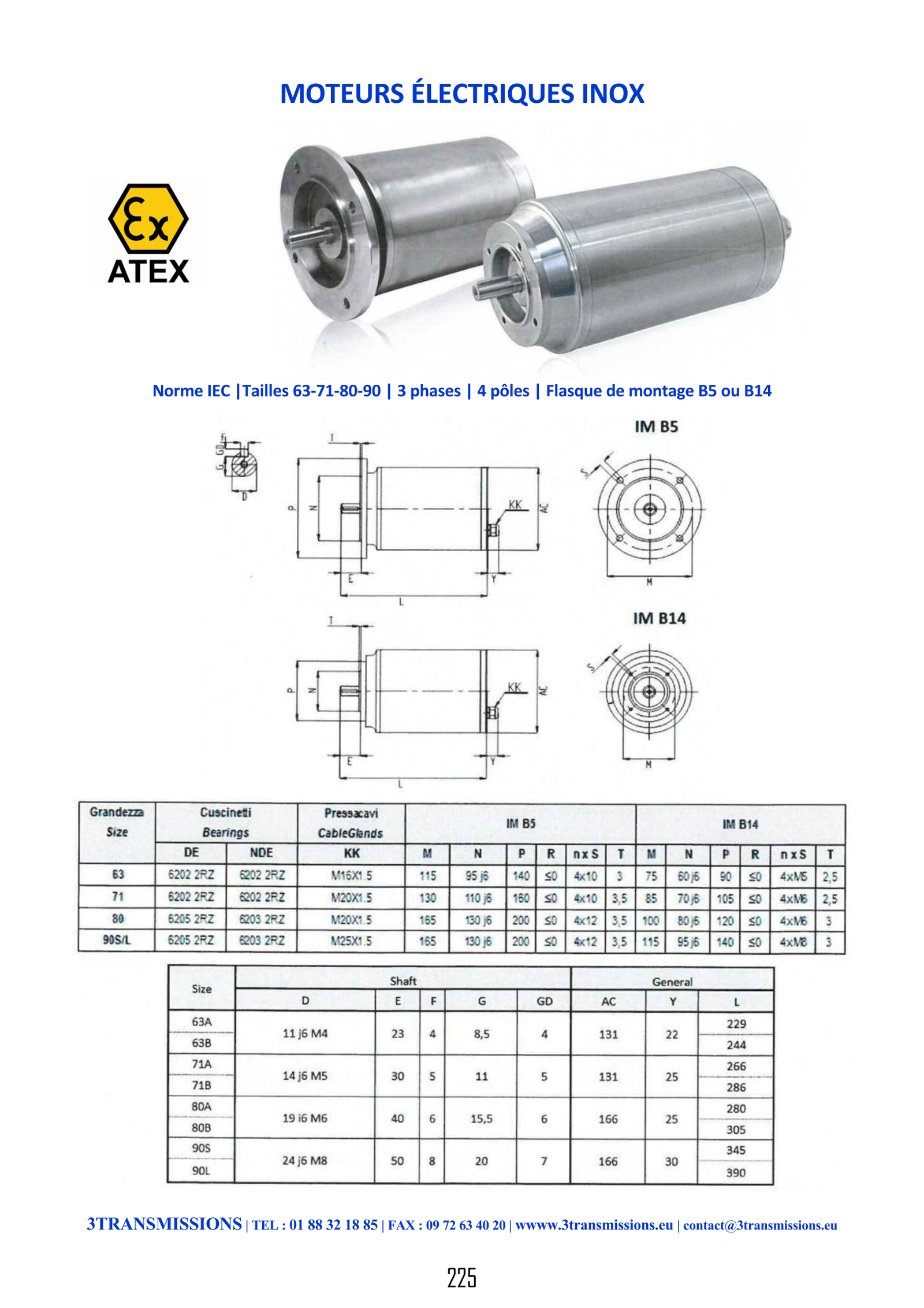 Page225 : Moteur électrique inox — Moteur