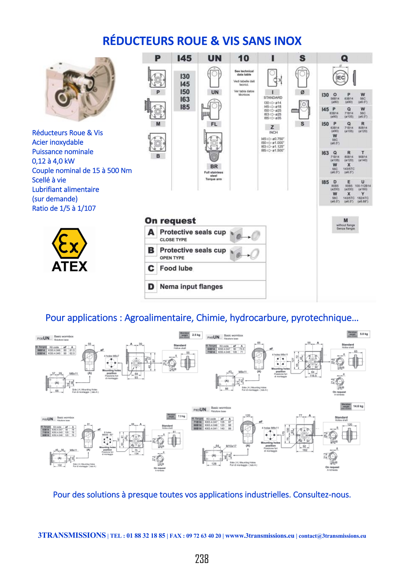 Page238 : Réducteur roue et vis inox — Réducteur