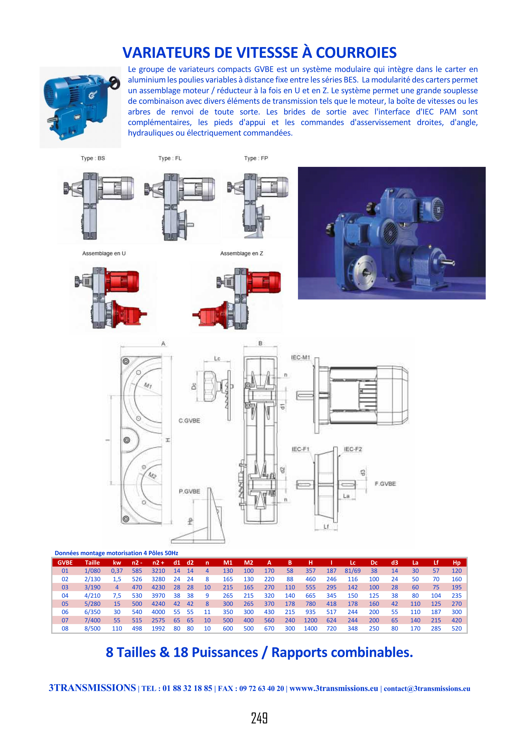 Page249 : Variateur de vitesse à courroie — Réducteur