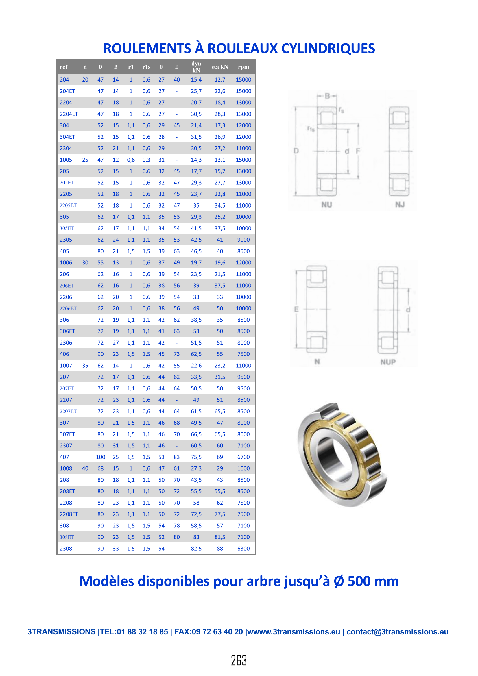 Page263 : Roulement à rouleaux cylindriques — Composant