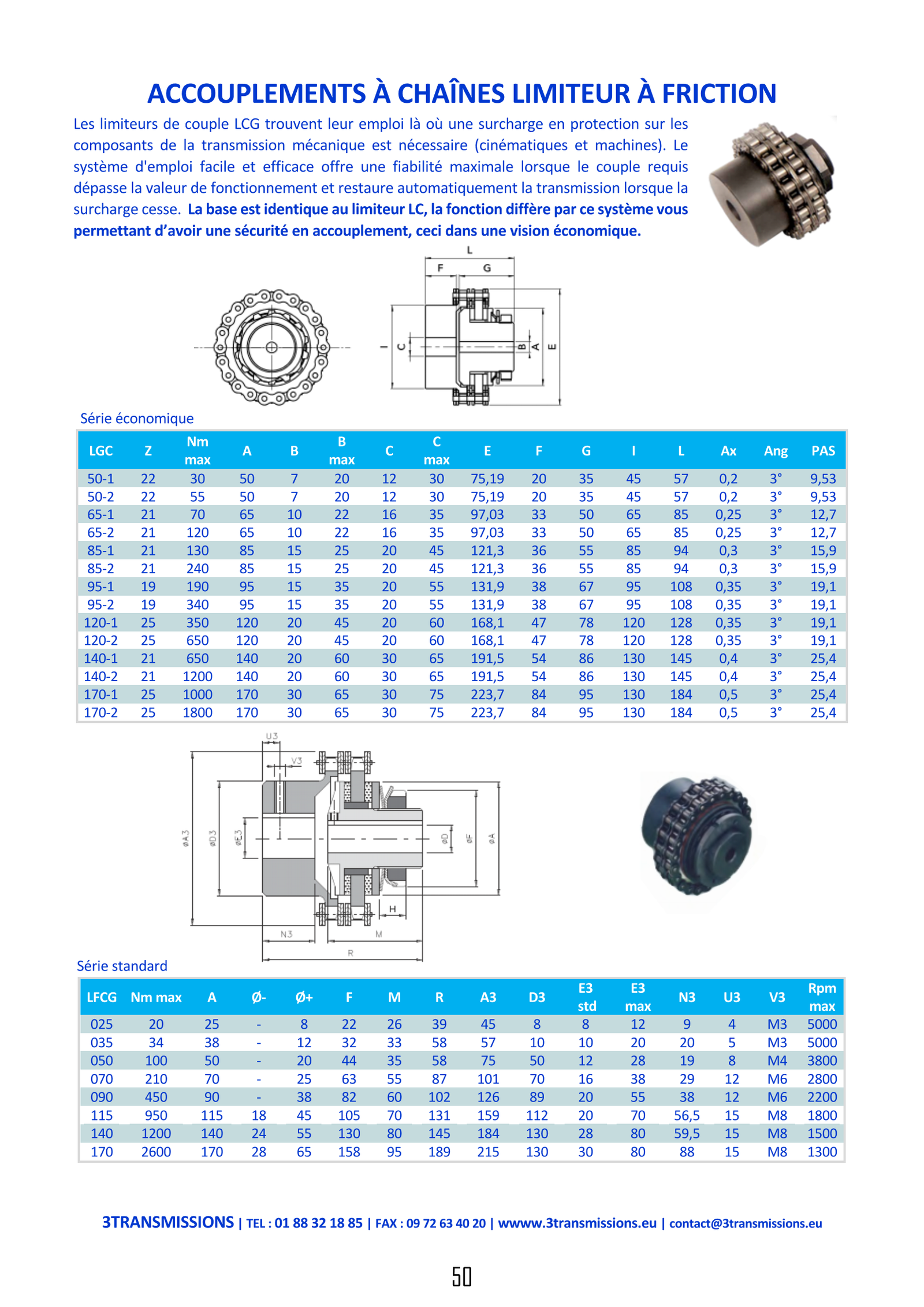 Page50 : Accouplement limiteur de couple à chaine — Limiteur