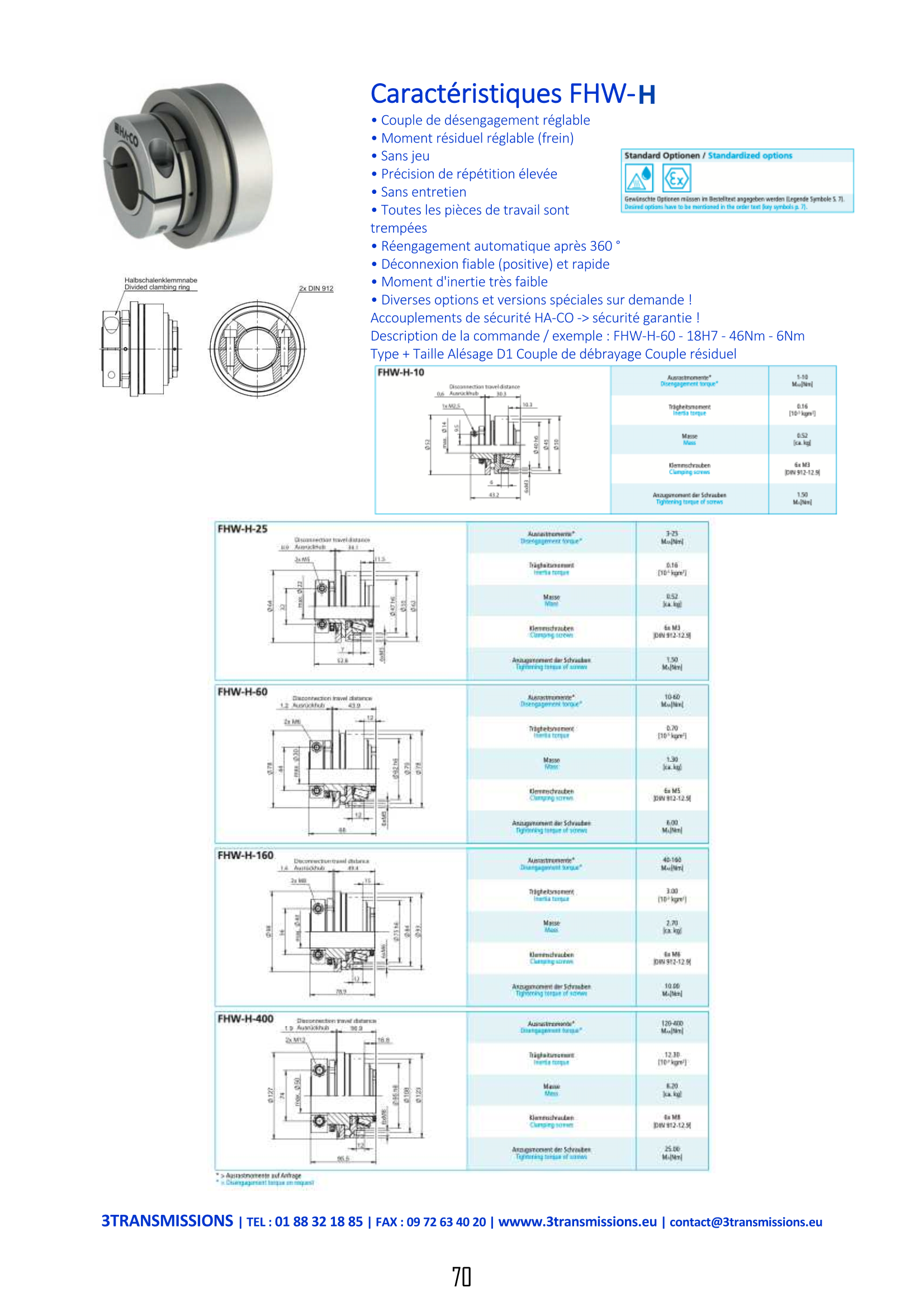 Page70 : Limiteur de Couple à déclenchement réglable — Limiteur