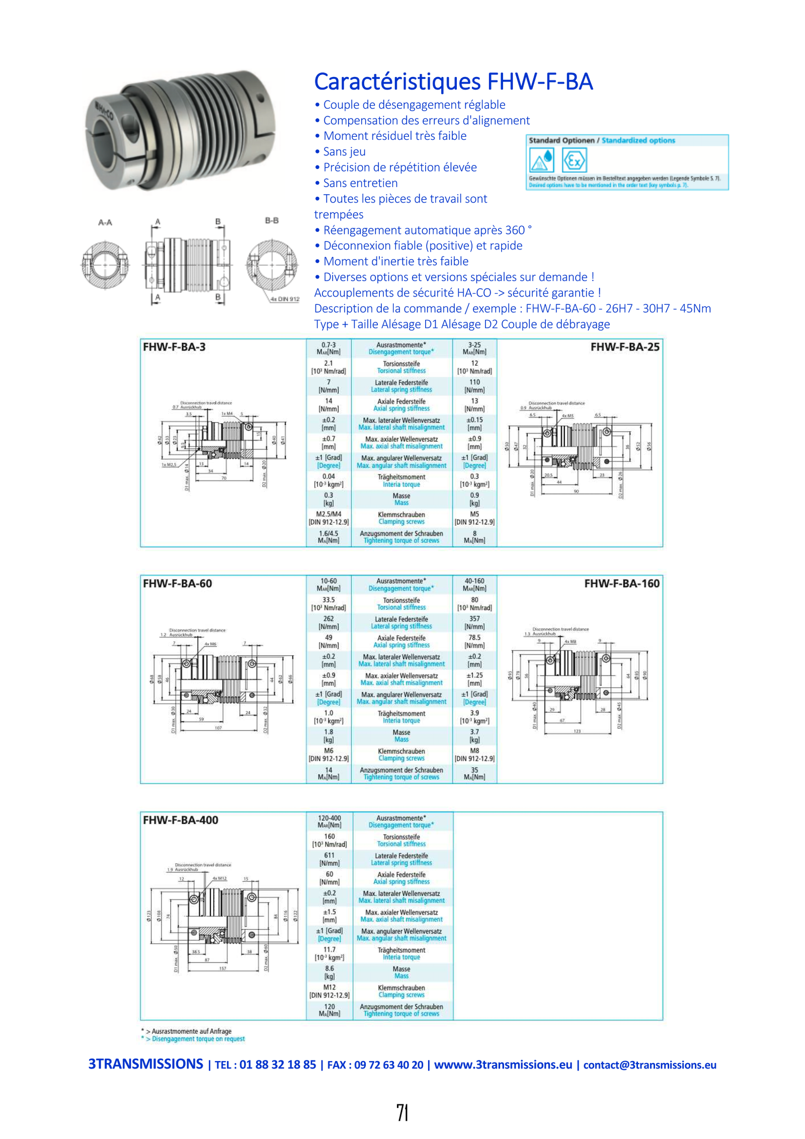 Page71 : Limiteur de Couple rigide en torsion — Limiteur