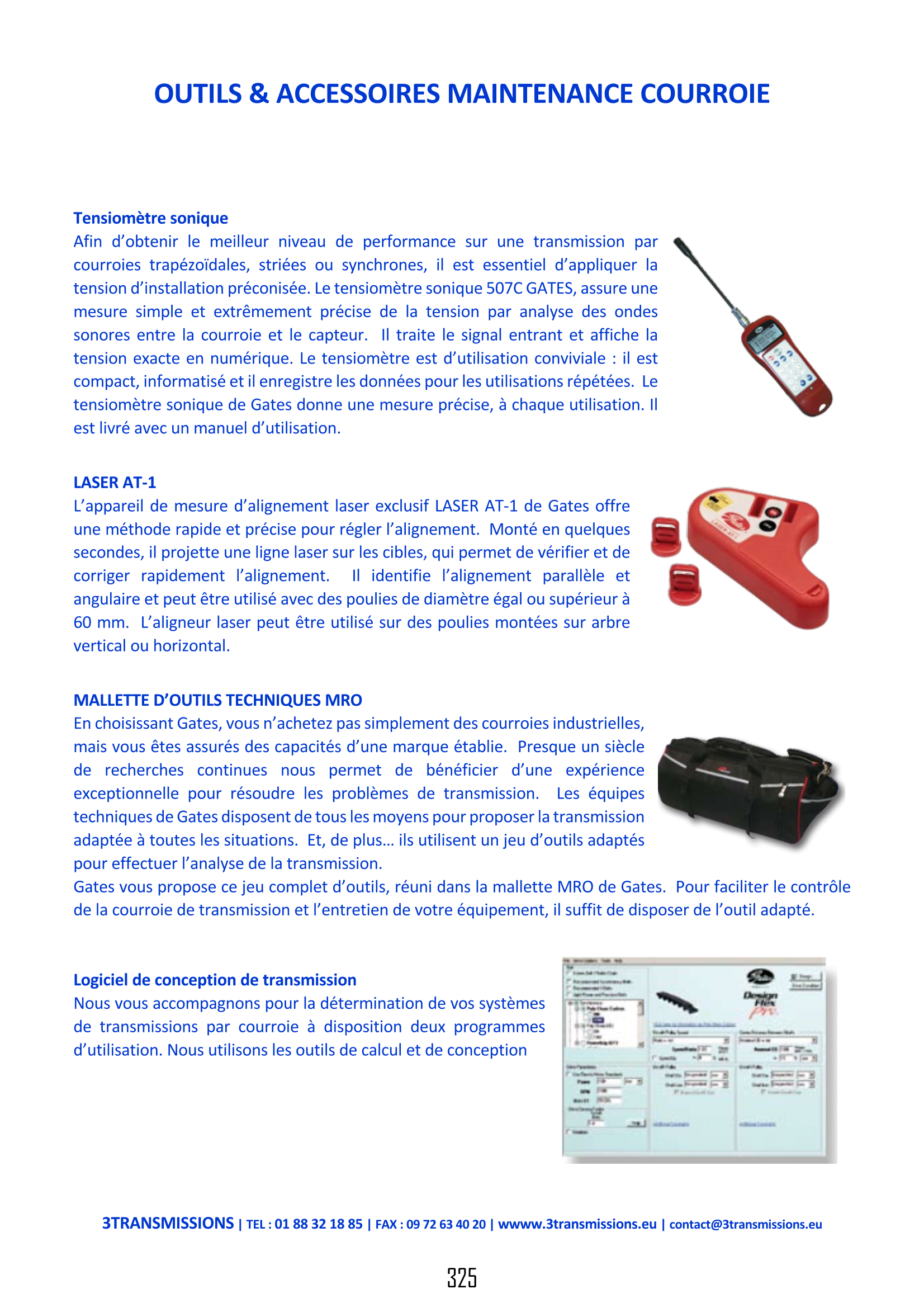 Page325: Outils de maintenance pour courroie — Composant