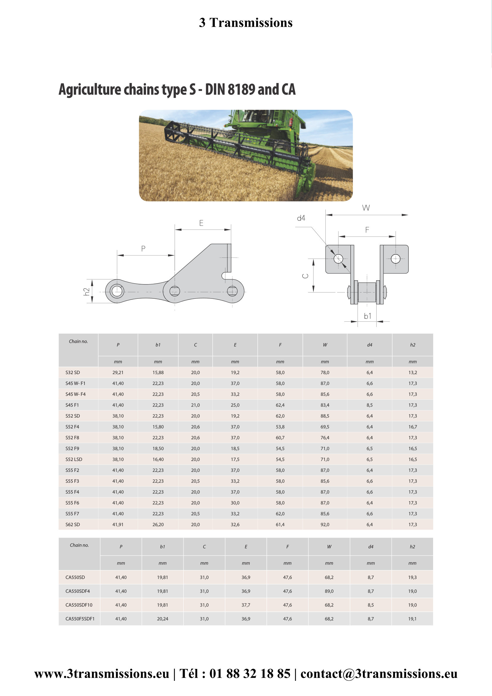 Chaîne agricoles type-S-CA