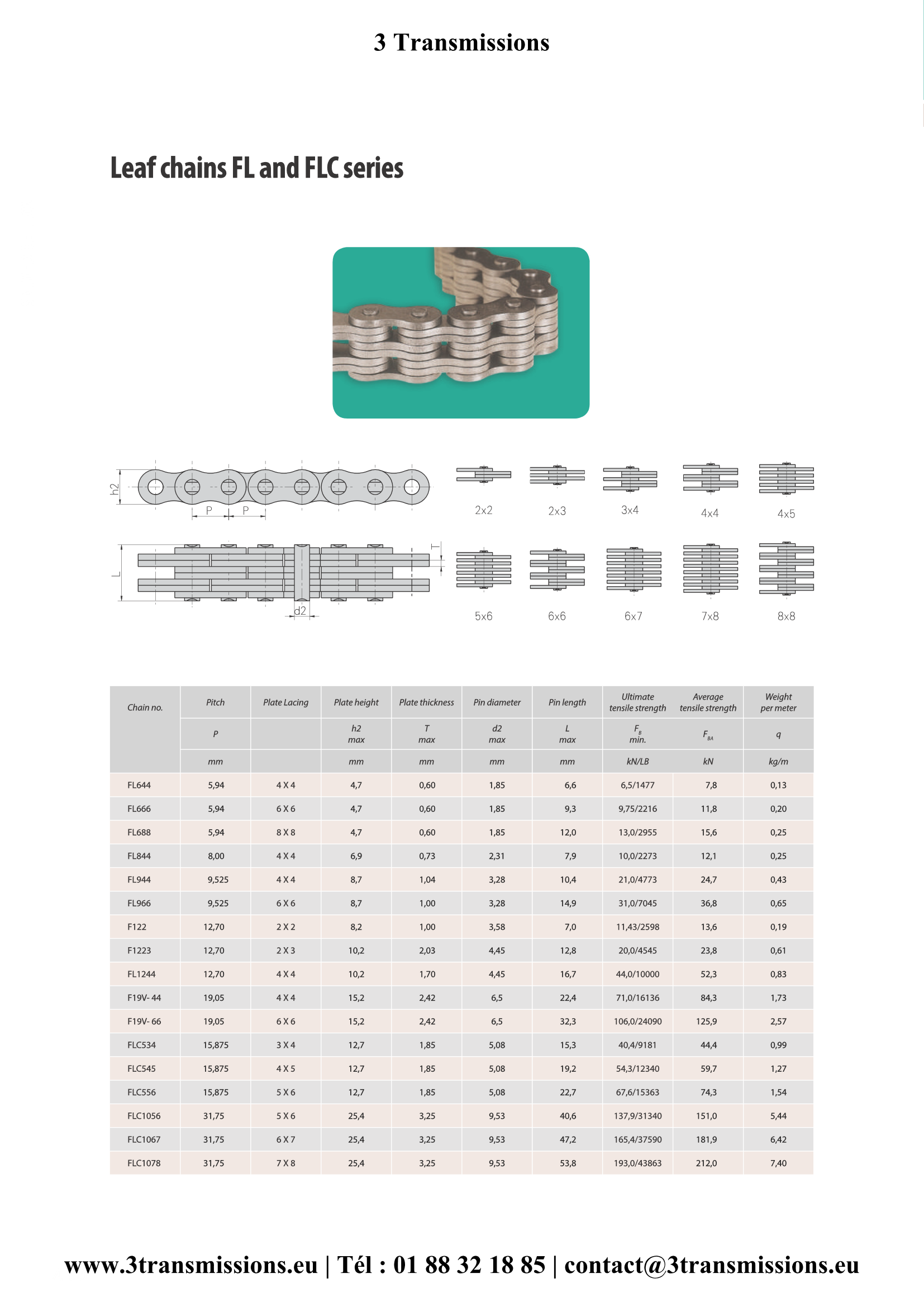 Chaine de levage à mailles jointives FL — Chaîne de levage