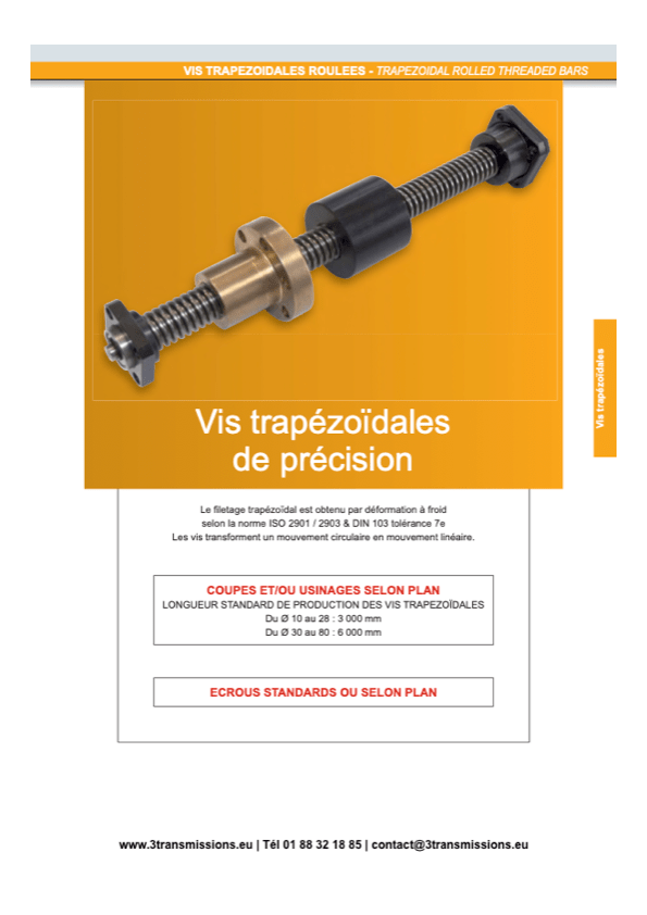 Écrous et Vis Trapézoidales de précision